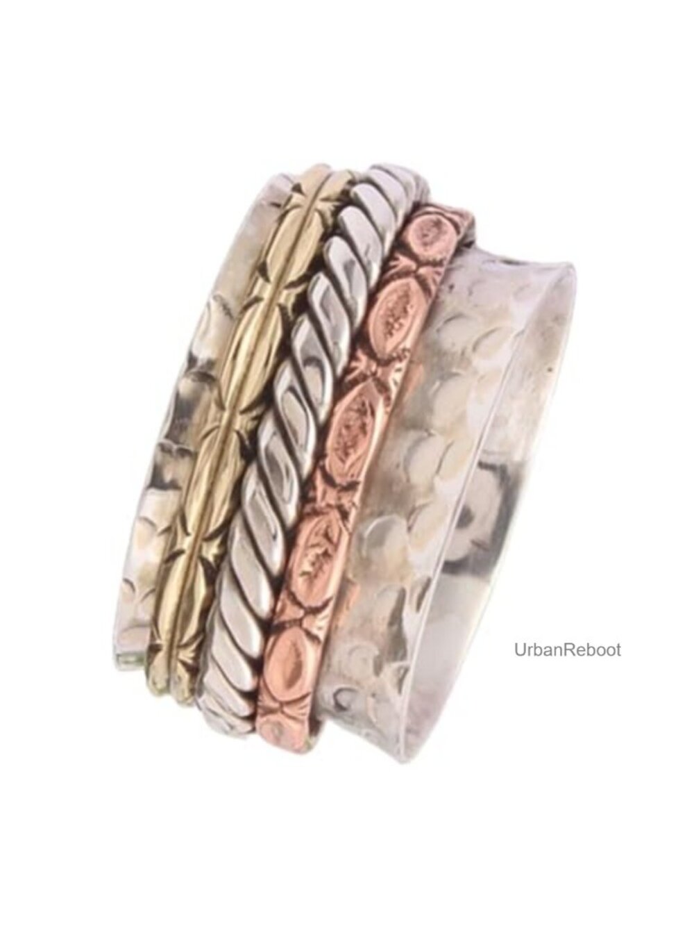 925 Sterling Silver Spinner Ring Unisex Fidget Worry Ring